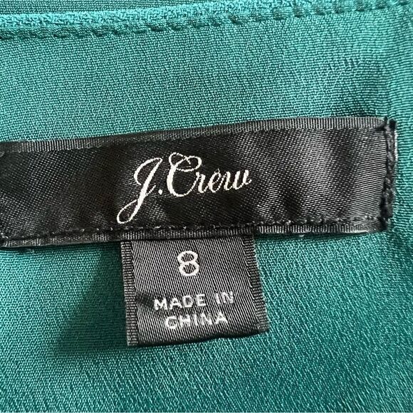 J. Crew Janet Jumpsuit in Crepe Green Size 8 Teal Pantsuit Romper Ruffle Sleeve - Picture 6 of 15